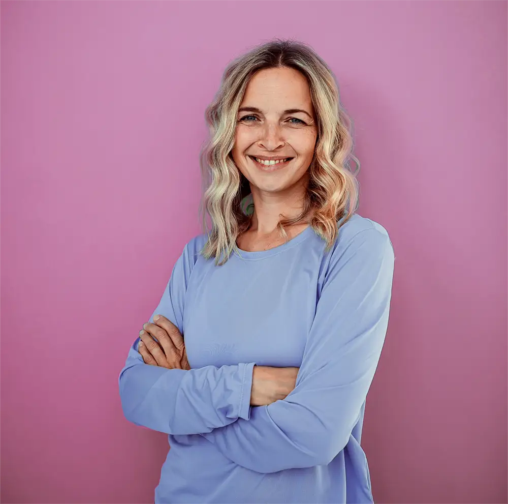 Selbstbewusste Frau in den Wechseljahren